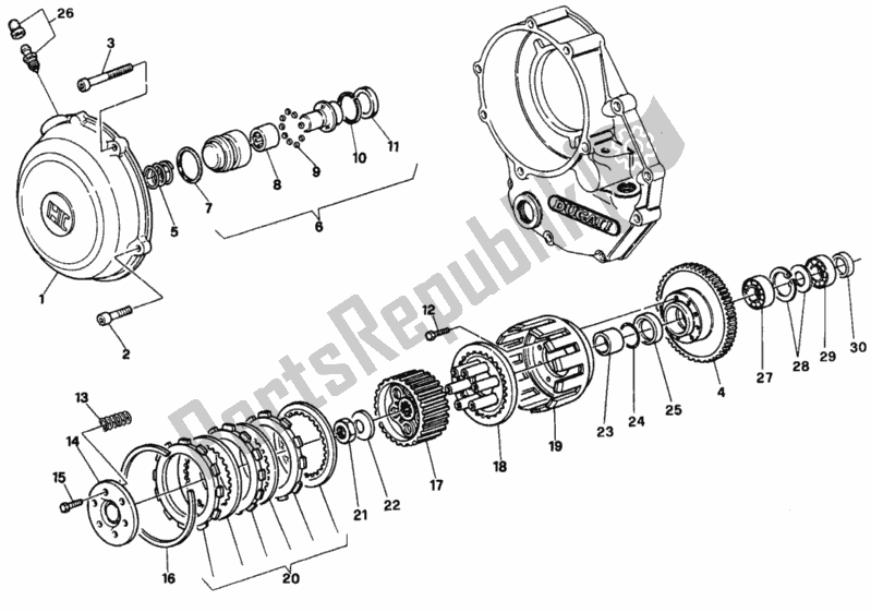 Todas las partes para Embrague Seco Fmm 001274 de Ducati Supersport 750 SS 1997